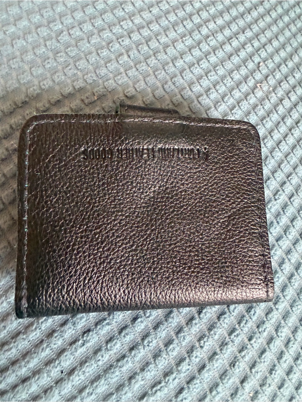 Portland Leather Black Pebbled Leather Wallet with Gold Snap - Picture 5 of 8